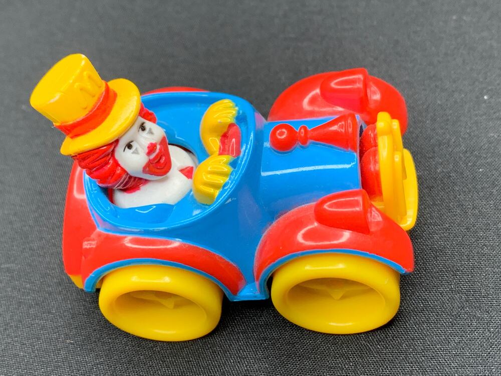 Vintage 1989 McDonald's Ronald McDonald Circus Parade Car Moving Happy Meal Toy